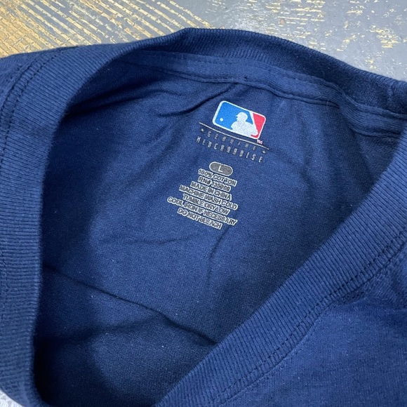 Majestic Milwaukee Brewers Shirt Navy MLB Retro Vintage Large - Picture 4 of 8